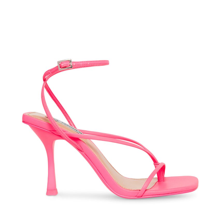 Pink Steve Madden Annie Neon Women\'s Heels Sandals | PH 1209SI16